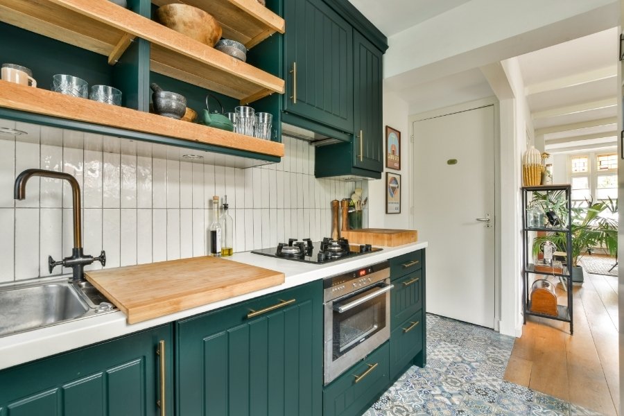 Warm and inviting luxury kitchen and dining area, representing the "heart of the home" in a custom residential design.